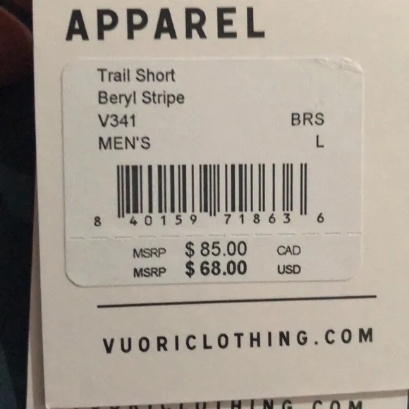 NWT 💥 LAST ONE - S | Vuori / Trail Short - Beryl Stripe - Picture 9 of 14